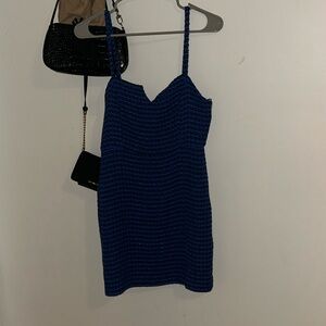 Cotton blue and black dress